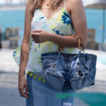 V Neck Spaghetti Singlet (Floral)